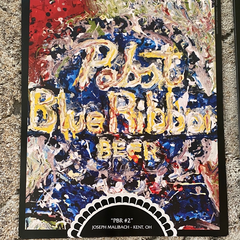PABST BLUE RIBBON RARE BEER POSTER 2009 SET OF 4 - Art Collection NEW! - Picture 5 of 15